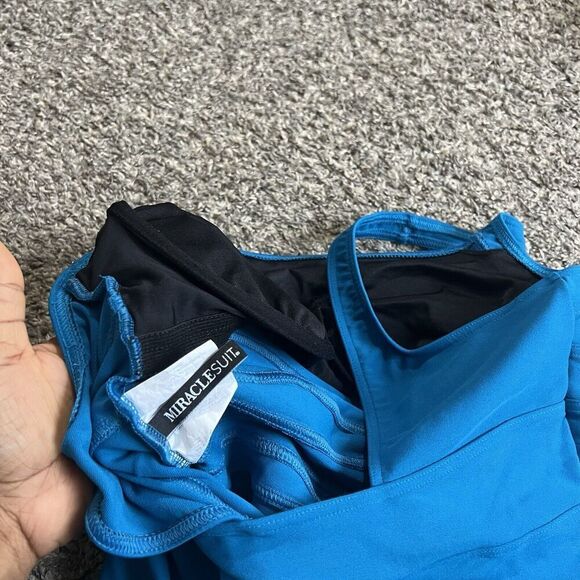 Miraclesuit Spectra Banded One Piece Swimsuit Solid Blue Plus Size US 16 UK 18 - Picture 5 of 8